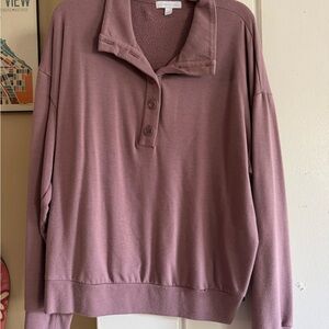 Beyond Yoga Dusty Rose Button-Up Sweatshirt